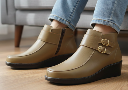 😍 BOTA EN CUERO PARA DAMA Ref.6106
